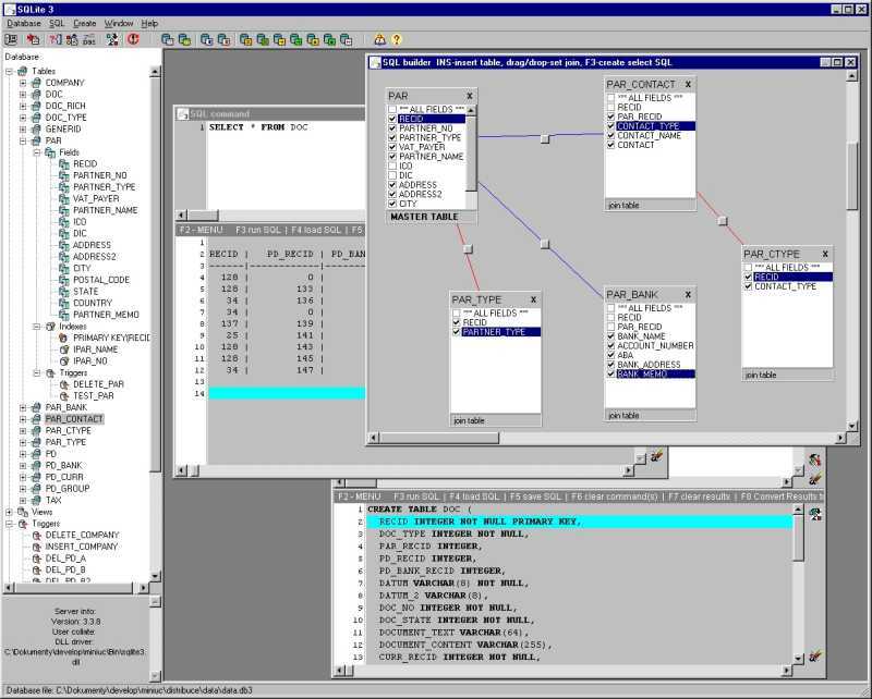 SQLite3 database manager LITE Screenshot